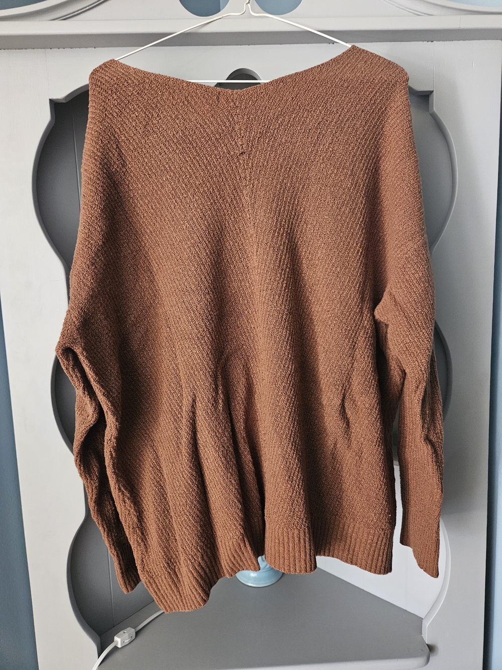 ruby moon Rust-Brown V-Neck Knit Sweater, Size 1X - Picture 3 of 5